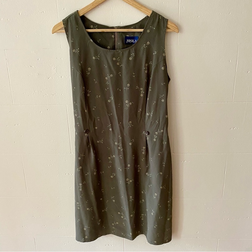 Vintage Y2K | Green Floral Tie Back Mini Coquette Summer Dress | Medium